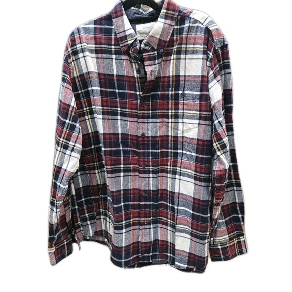 Weatherproof Vintage Men Long Sleeve Cotton bland Plaid Flannel‎ Shirt red SZ XL - Picture 2 of 10